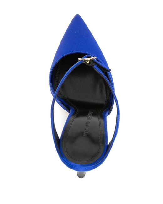 Victoria Beckham Blue Jordy Satin Mules