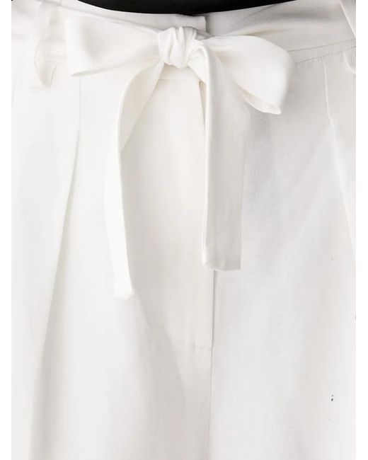 ViCOLO White Tie-Waist Pleated Shorts