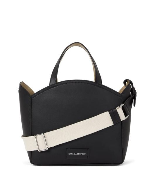 Karl Lagerfeld Black K/circle Perforated-logo Tote Bag