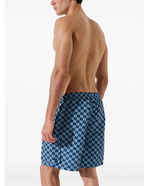 Karl Lagerfeld Badeshorts Mit Monogrammmuster in Blue für Herren