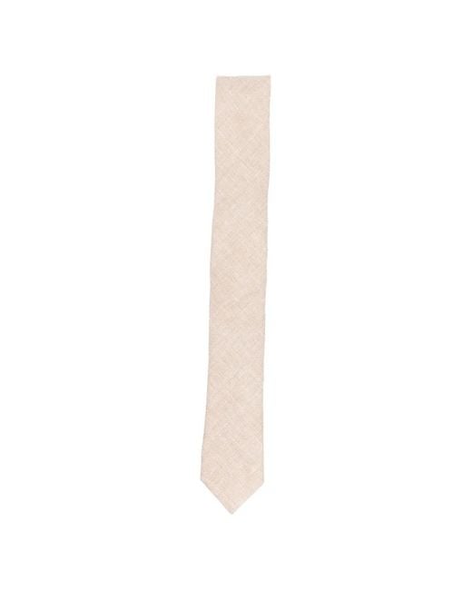 Eleventy White Texture Tie for men