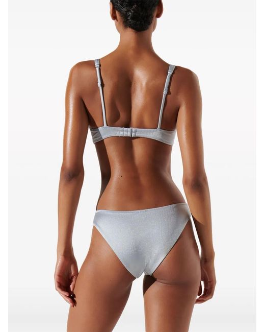 Karl Lagerfeld Blue Metallic Bikini Top
