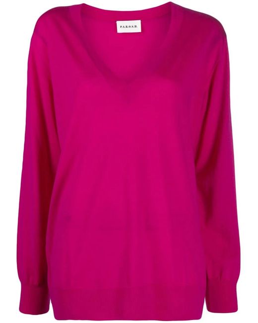 P.A.R.O.S.H. Pink Lisa V-Neck Jumper