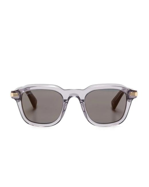 Cartier Gray Square-Frame Sunglasses