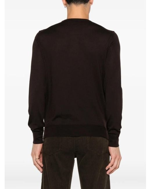 Tom Ford Black Crew-Neck Cashmere-Blend Sweater for men