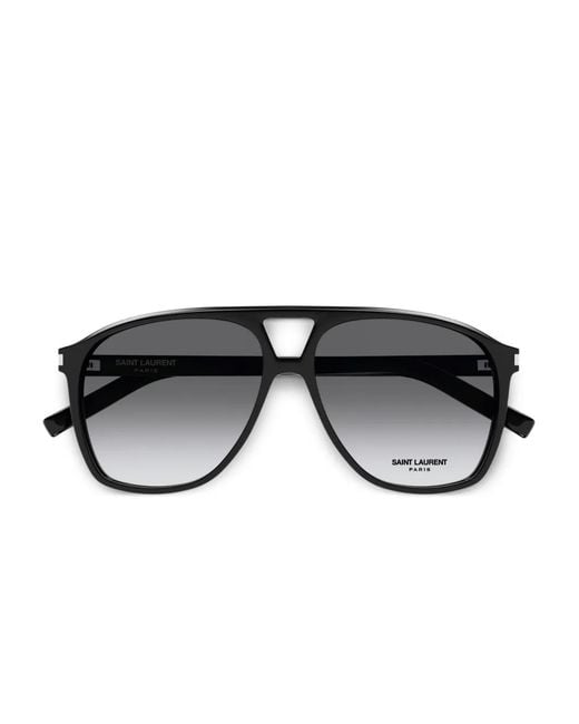 Saint Laurent Black Pilot-Frame Sunglasses
