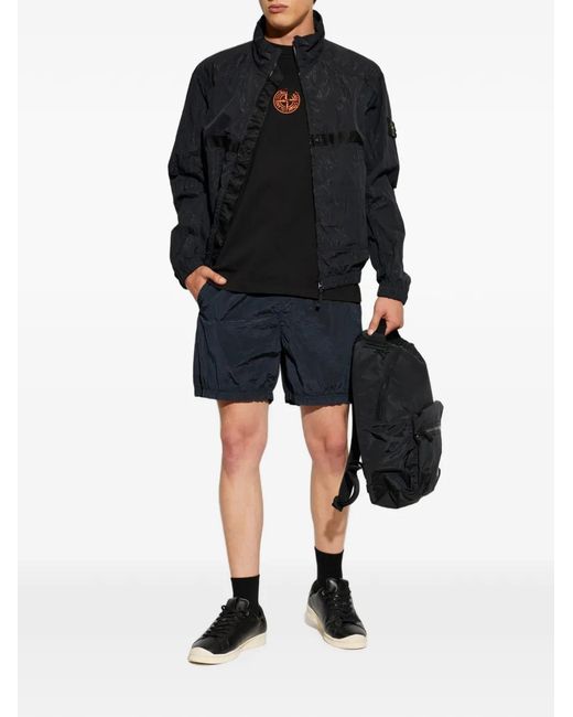 Stone Island Blue Logo-Patch Jacket for men
