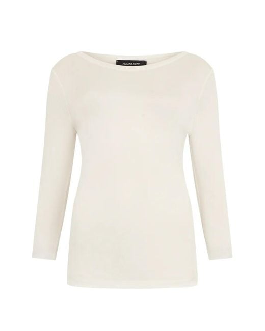 Fabiana Filippi White Round-Neck T-Shirt