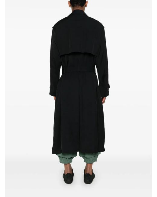 Y-3 Black Twill Trench Coat for men