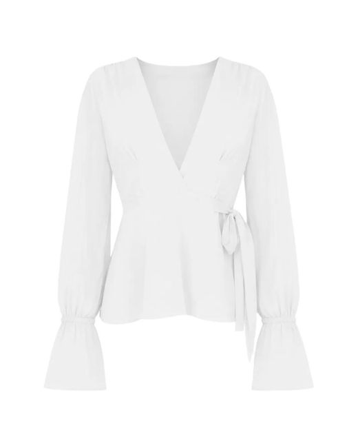 Azeeza White Willow Wrap-Style Top