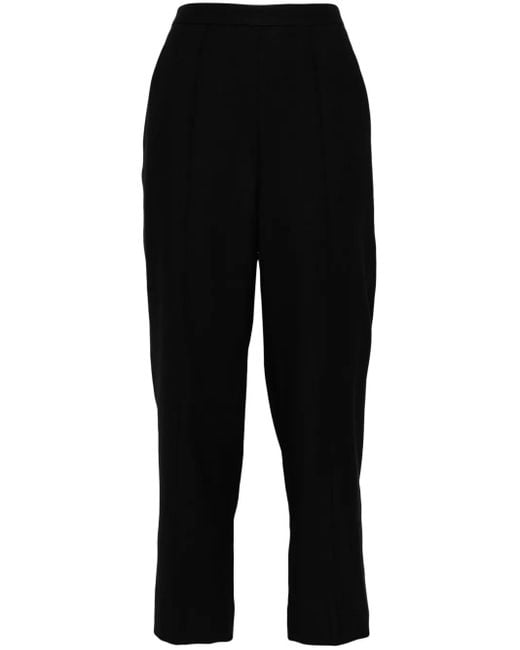 Vince Black Brushed Mid-Rise Trousers