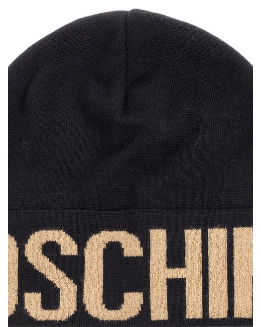 Moschino Blue Logo-Detail Beanie
