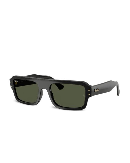 Ray-Ban Green Rectangle-Frame Sunglasses