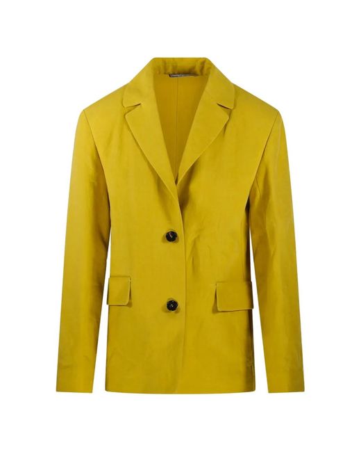 Max Mara Yellow Single-Breasted Blazer