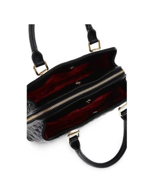 Moschino Black Quilted Logo-Plaque Tote Bag