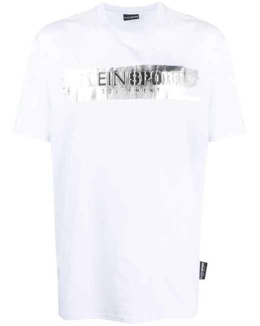 Philipp Plein White Logo-Print Short-Sleeved T-Shirt for men