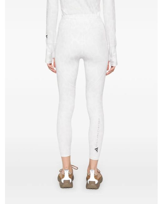 Adidas By Stella McCartney White Leopard-Print Leggings