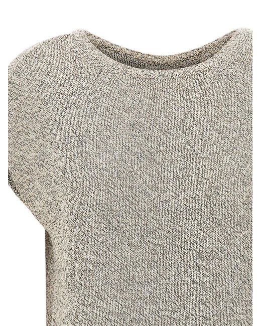 Kangra Gray Sequin-Embellished Open-Back Sweater