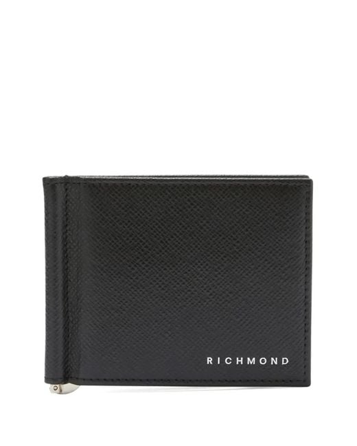 John Richmond Black Textured Card Holder for men