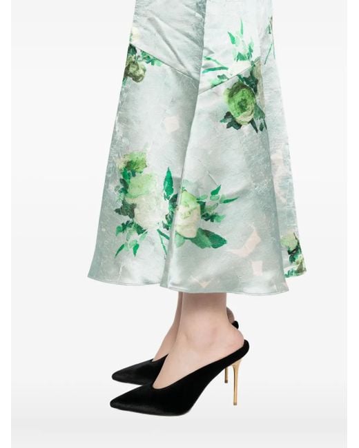 Erdem Green Asymmetric Skirt