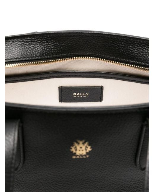Bally Leren Shopper Met Logo in het Black