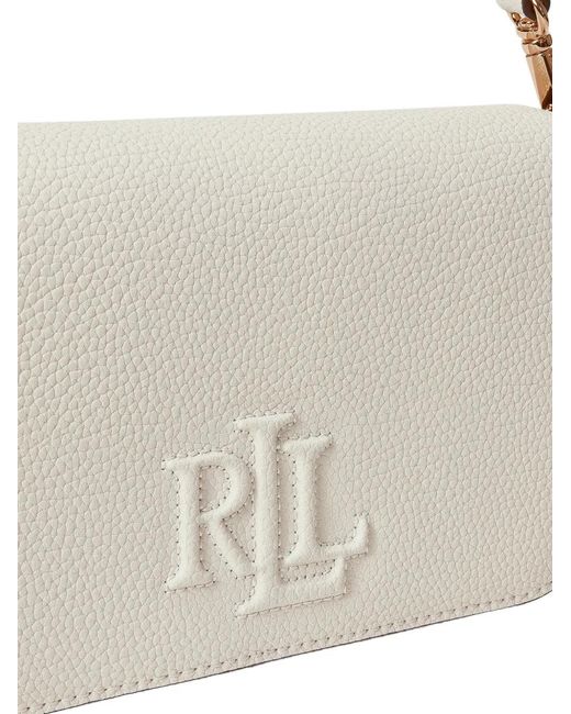 Ralph Lauren White Embossed Adjustable Shoulder Bag