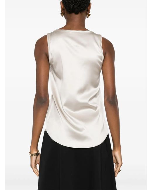 Top sin mangas con cadena Monili Brunello Cucinelli de color White