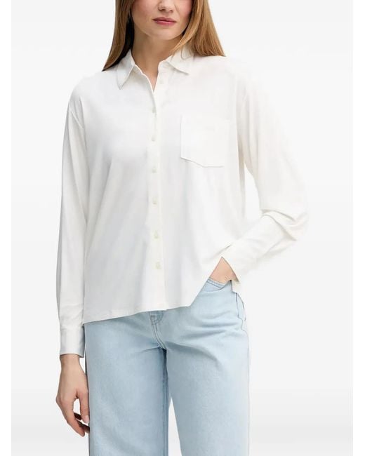 Marc O' Polo White Chest-Pocket Button-Up Shirt