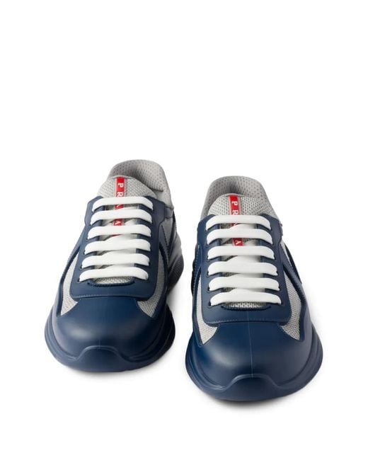 Prada Blue America's Cup Bike Fabric Badge Sneakers for men