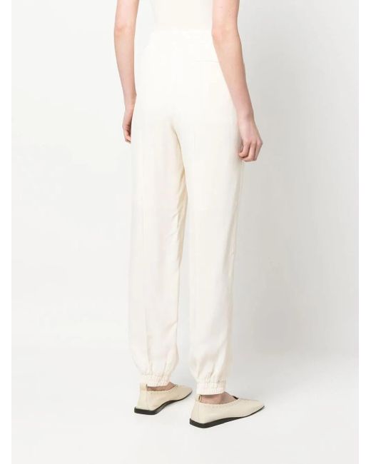Jil Sander White Drawstring Tapered Trousers