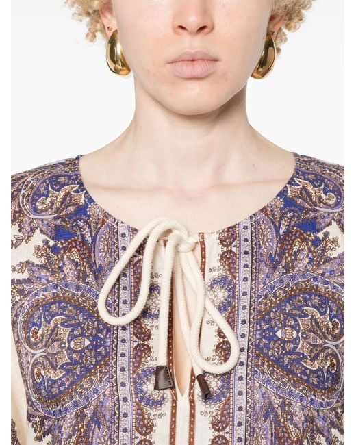 Zimmermann Natural Ottie Linen Kaftan Dress