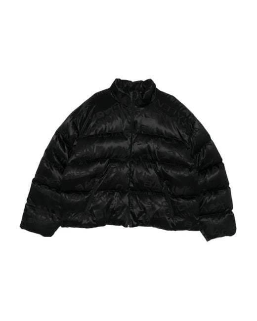 メンズ Balenciaga ロゴ キルティング ジャケット Black
