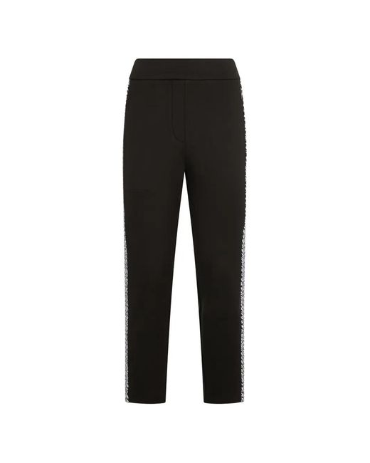 Moorer Black Side-Stripe Tailored Trousers