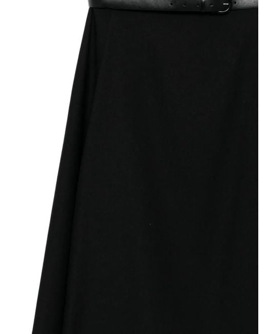 Juun.J Black Belted Flared Skirt