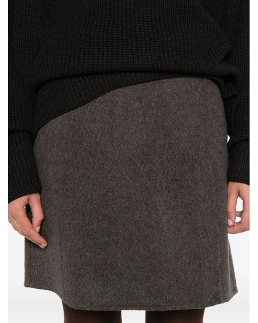 P.A.R.O.S.H. Brown Wool Mini Skirt