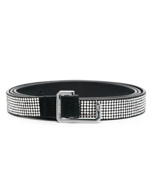 Zadig & Voltaire Black La Cecilia 15Mm Crystal Belt