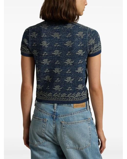 Polo Ralph Lauren Blue Jacquarded T-Shirt