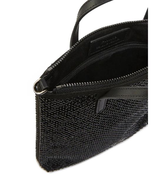 Pinko Black Rhinestone-Embellished Tote Bag