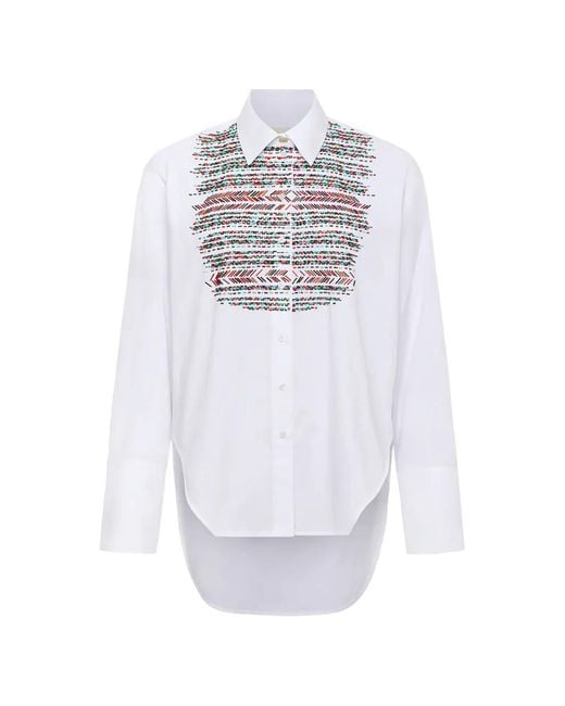 Hellessy White Sol Embroidered Asymmetric Shirt