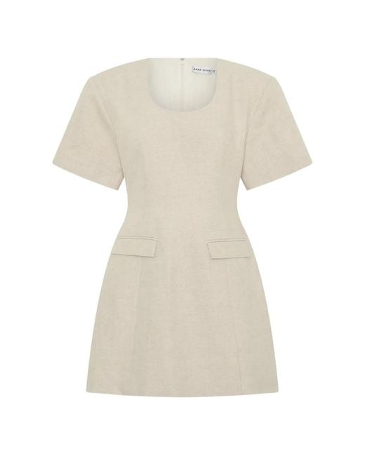 Anna Quan White Robe Courte Hayden À Encolure Ronde