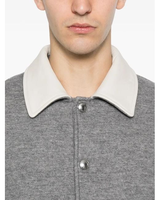 Eleventy Gray Panelled Wool-Blend Jacket for men