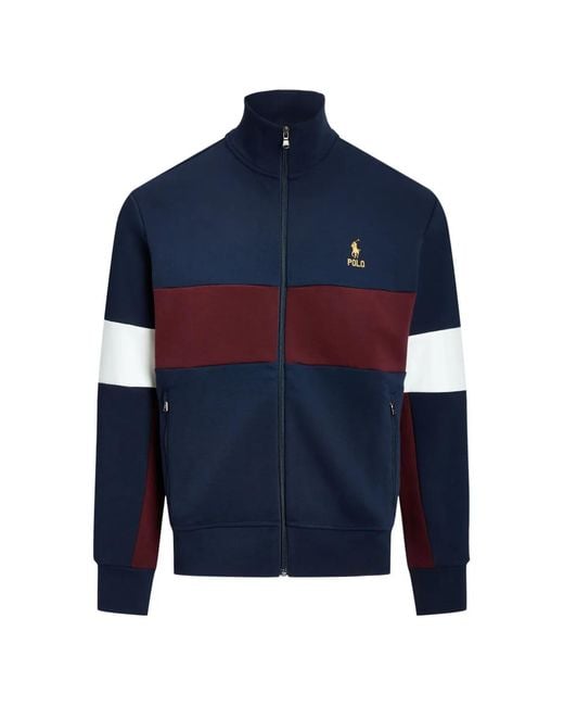 Polo Ralph Lauren Blue Cardigan Zippé En Coton Colour Block for men