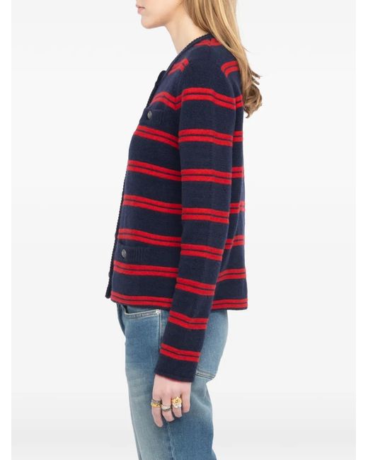 Zadig & Voltaire Blue Striped Pocket Cardigan