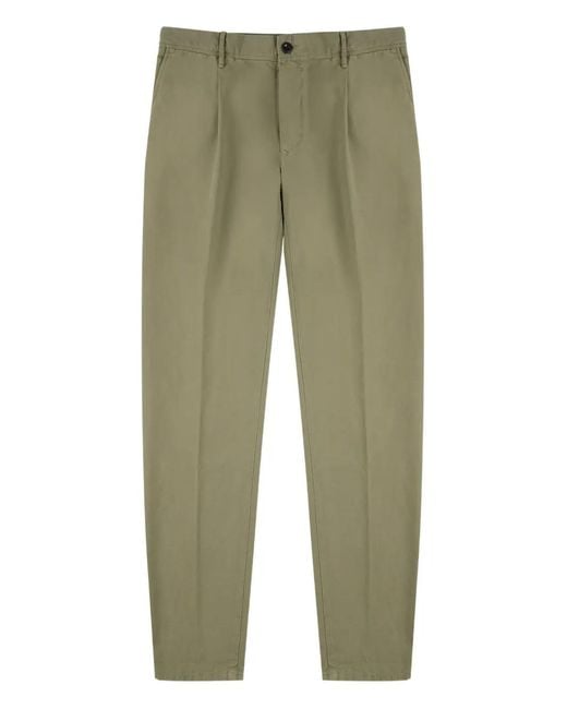 Incotex Green Pleated Trousers for men