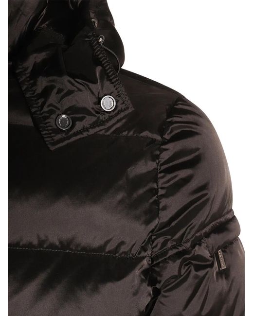 Moorer Black Quilted Hooded Puffer Jacket for men