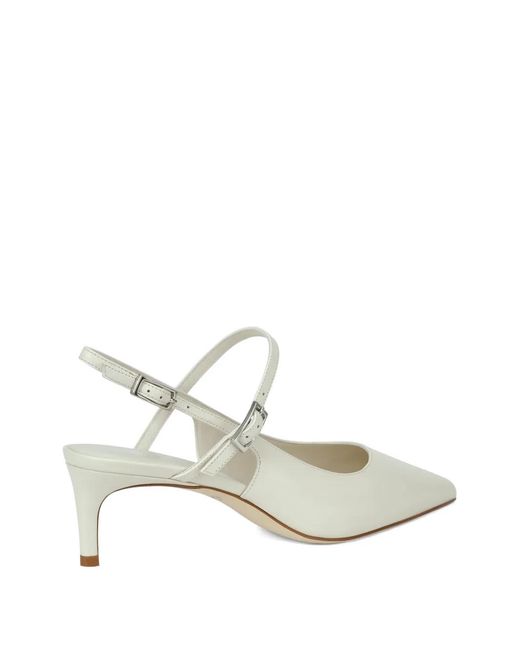 POTAMY White Pointed Strap Pumps