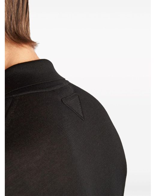 Prada Black Spread-collar Silk Cardigan for men