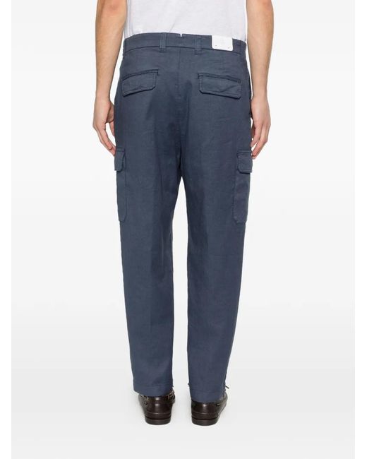 Eleventy Blue Button-Fastening Cargo Pants for men