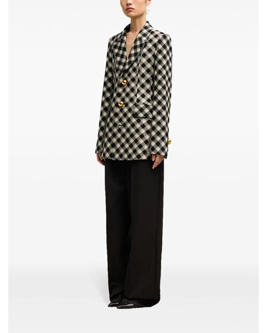 AMI Black Check-Pattern Jacket