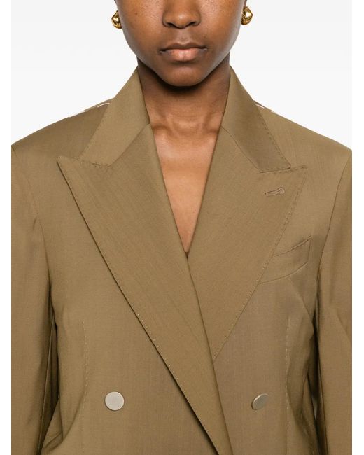Briglia 1949 Natural Double-Breasted Pocket Blazer